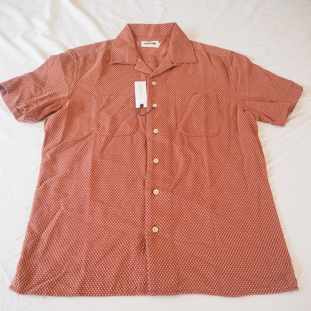 Taylor Stitch The Conrad Shirt in Fired Red Brick Dobby Sz 38 Small Resort Camp